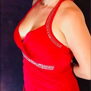 Trixxi Red Halter Maxi Dress